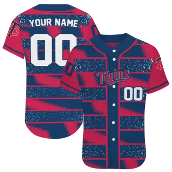 personalized minnesota twins edgy stripes navy jersey best selling