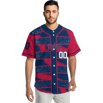 personalized minnesota twins edgy stripes navy jersey fashion forward