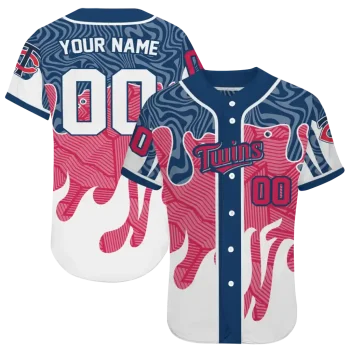 personalized minnesota twins pattern drip navy white jersey best selling