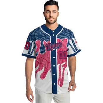 personalized minnesota twins pattern drip navy white jersey fashion forward