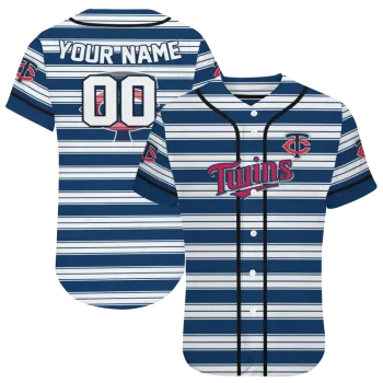 personalized minnesota twins stripe layers navy white jersey best selling