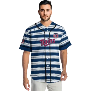 personalized minnesota twins stripe layers navy white jersey fashion forward