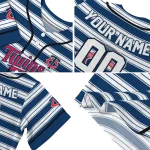 personalized minnesota twins stripe layers navy white jersey best selling