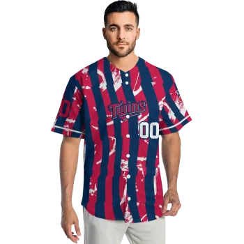 personalized minnesota twins stripe paint navy jersey fashion forward