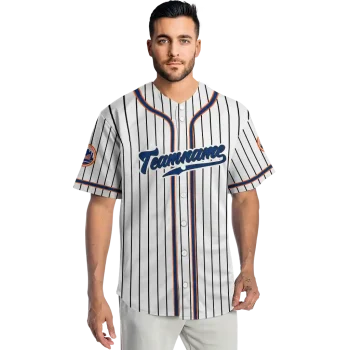 personalized new york mets pinstripe lines white jersey fashion forward