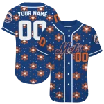 personalized new york mets snowflake festive blue jersey best selling