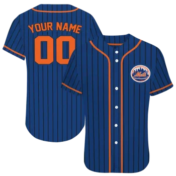 personalized new york mets stripe pattern blue jersey best selling