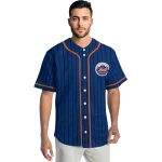 personalized new york mets stripe pattern blue jersey best selling