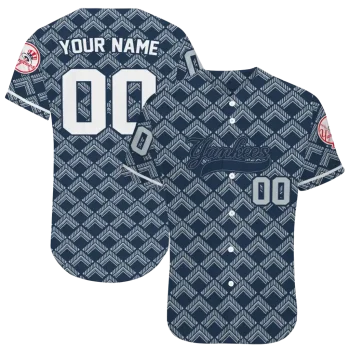 personalized new york yankees chevron interlock navy jersey best selling