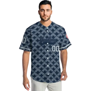 personalized new york yankees chevron interlock navy jersey fashion forward