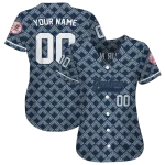 personalized new york yankees chevron interlock navy jersey best selling