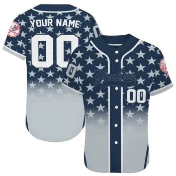 personalized new york yankees star burst gray jersey best selling