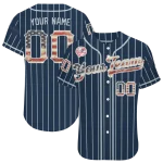 personalized new york yankees vertical stripes navy jersey best selling