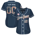 personalized new york yankees vertical stripes navy jersey best selling
