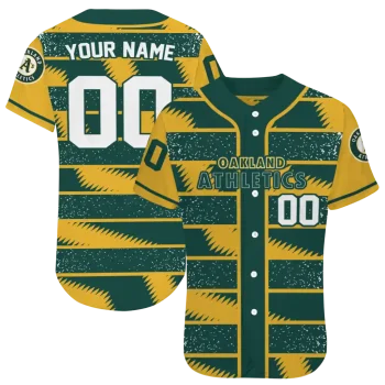 personalized oakland athletics edgy stripes green jersey best selling