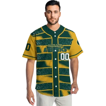 personalized oakland athletics edgy stripes green jersey fashion forward