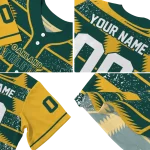 personalized oakland athletics edgy stripes green jersey best selling