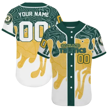 personalized oakland athletics pattern drip green white jersey best selling