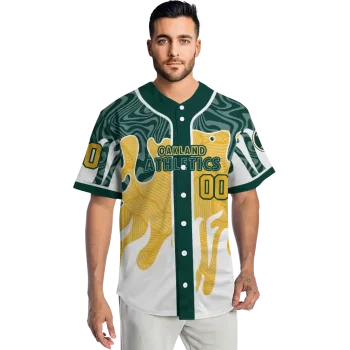 personalized oakland athletics pattern drip green white jersey fashion forward