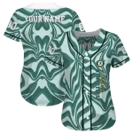 personalized oakland athletics psychedelic curves green jersey best selling