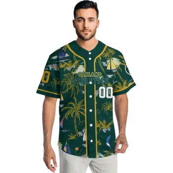 personalized oakland athletics sailboat island green jersey fashion forward