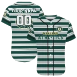 personalized oakland athletics stripe layers green white jersey best selling