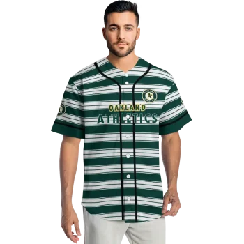 personalized oakland athletics stripe layers green white jersey fashion forward