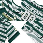 personalized oakland athletics stripe layers green white jersey best selling