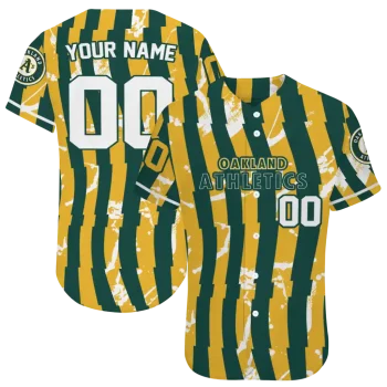personalized oakland athletics stripe paint green jersey best selling