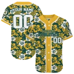 personalized oakland athletics tropical hibiscus gold jersey best selling