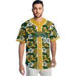 personalized oakland athletics tropical hibiscus gold jersey best selling