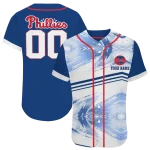 personalized philadelphia phillies arrow fade blue white jersey best selling