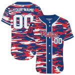 personalized philadelphia phillies camo splash blue jersey best selling