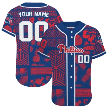 personalized philadelphia phillies pineapple palm geo blue jersey best selling