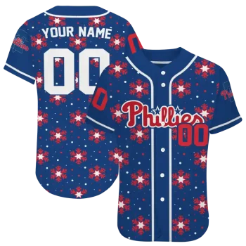personalized philadelphia phillies snowflake festive blue jersey best selling