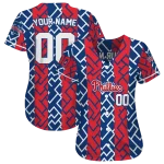 personalized philadelphia phillies squares grid blue jersey best selling