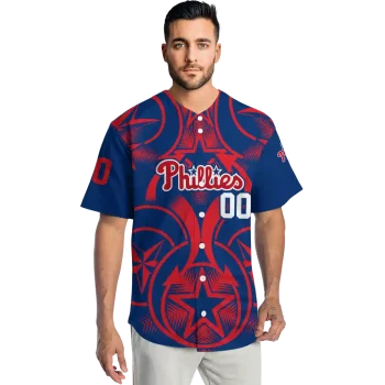 personalized philadelphia phillies star circle blue jersey fashion forward