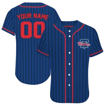 personalized philadelphia phillies stripe pattern blue jersey best selling