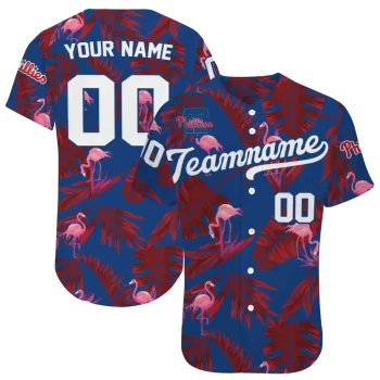 personalized philadelphia phillies tropical flamingo blue jersey best selling