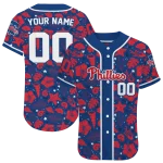 personalized philadelphia phillies tropical hibiscus seashells blue jersey best selling