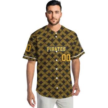 personalized pittsburgh pirates chevron interlock black jersey fashion forward