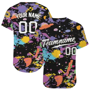 personalized pittsburgh pirates paint splatter black jersey best selling