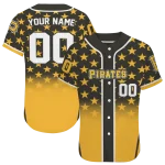personalized pittsburgh pirates star burst gold jersey best selling