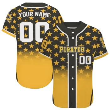 personalized pittsburgh pirates star burst gold jersey best selling