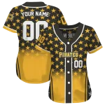 personalized pittsburgh pirates star burst gold jersey best selling