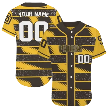 personalized san diego padres edgy stripes brown jersey best selling