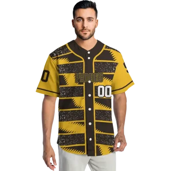 personalized san diego padres edgy stripes brown jersey fashion forward