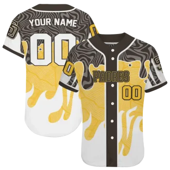 personalized san diego padres pattern drip brown white jersey best selling