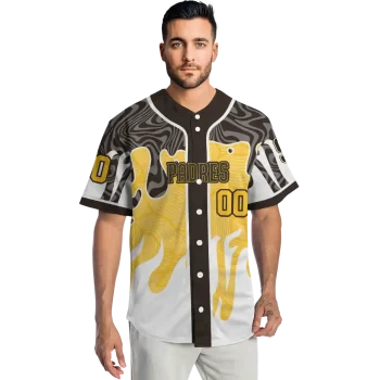 personalized san diego padres pattern drip brown white jersey fashion forward