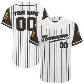 personalized san diego padres pinstripe brown white jersey best selling